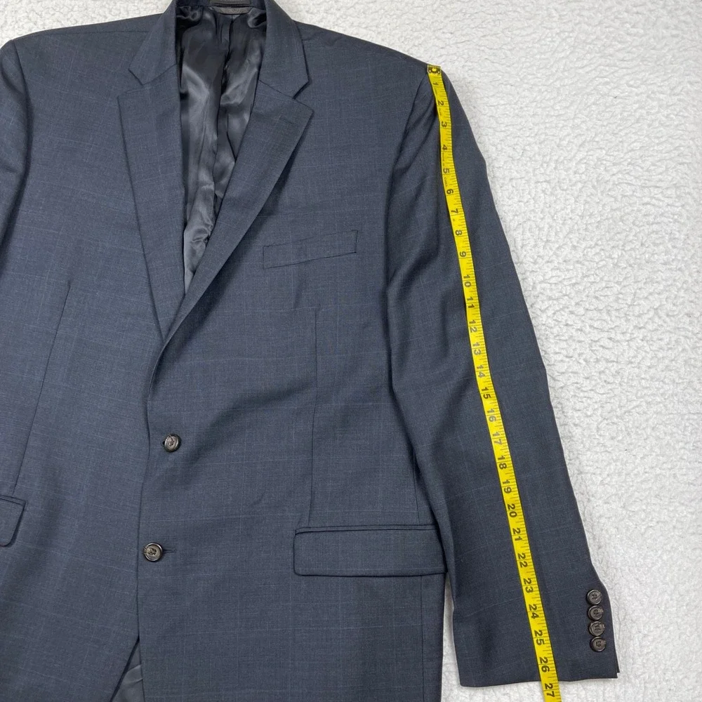 Lauren Ralph Lauren Blazer Mens 48L Blue Glen Plaid Wool Two Button Sport Coat